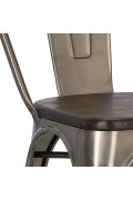 Krzesło Paris Wood metali. sosna szczot. - d2design